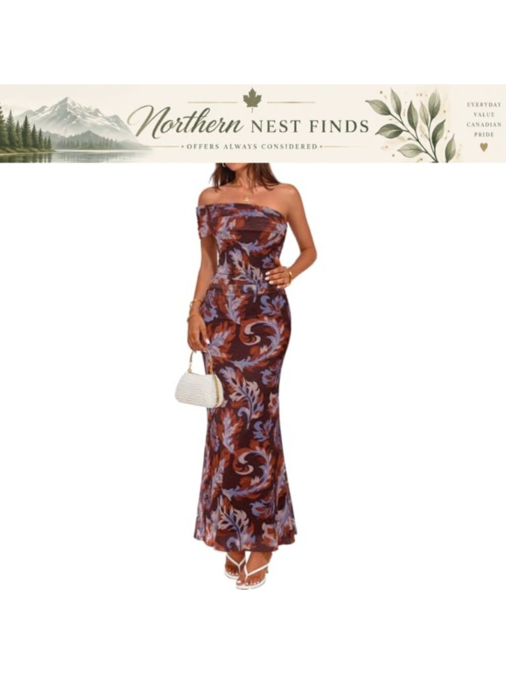 Women's Floral Maxi Dress Off Shoulder Ruched Mesh Bodycon Cocktail Party